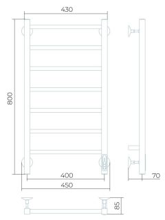 Электрический полотенцесушитель Larusso Феличия П7 40x80см белый матовый 4670078536662